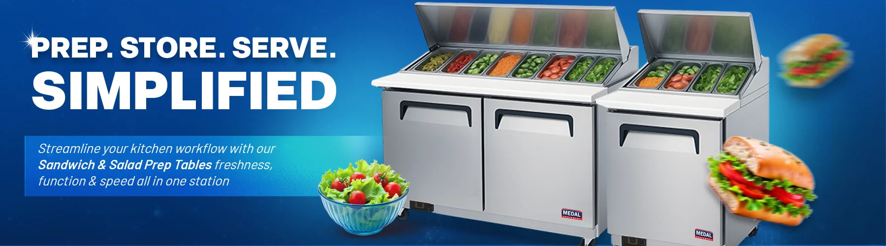 Sandwich and Salad Prep Table