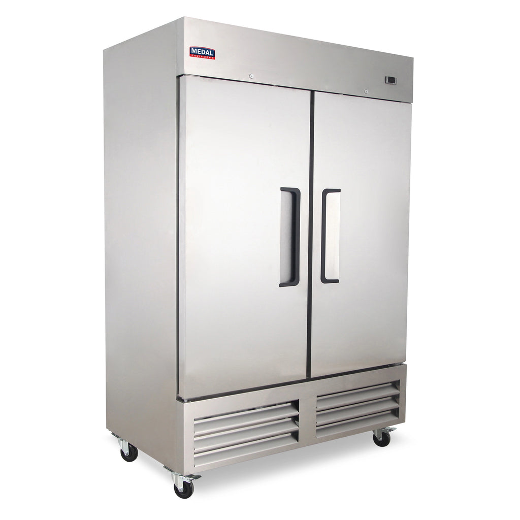 Medal Equipment 54" Reach-In Refrigerator, 2 Doors, 49 cu.ft., Stainless Steel, 3 Year Warranty