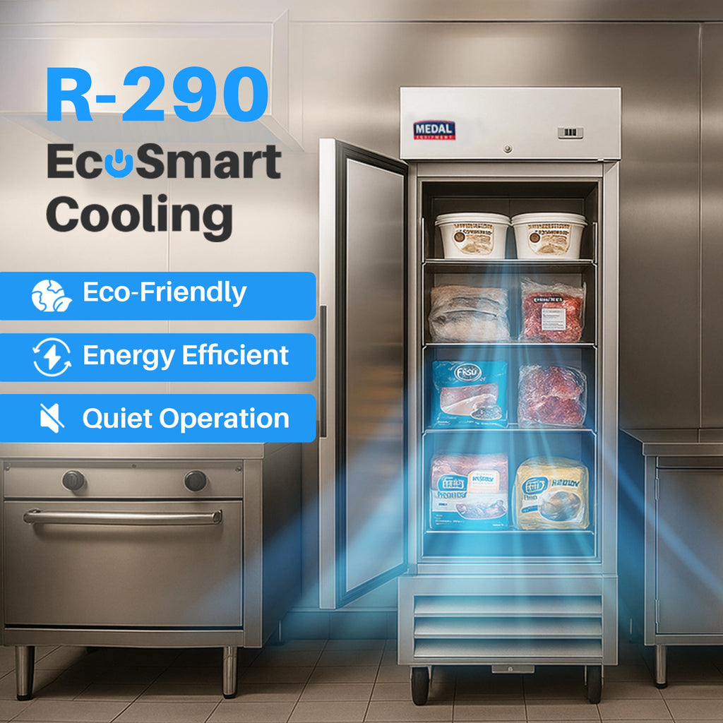 Medal Equipment 27" Reach-In Freezer, 1 Door, 23 cu.ft., Stainless Steel, 3 Year Warranty