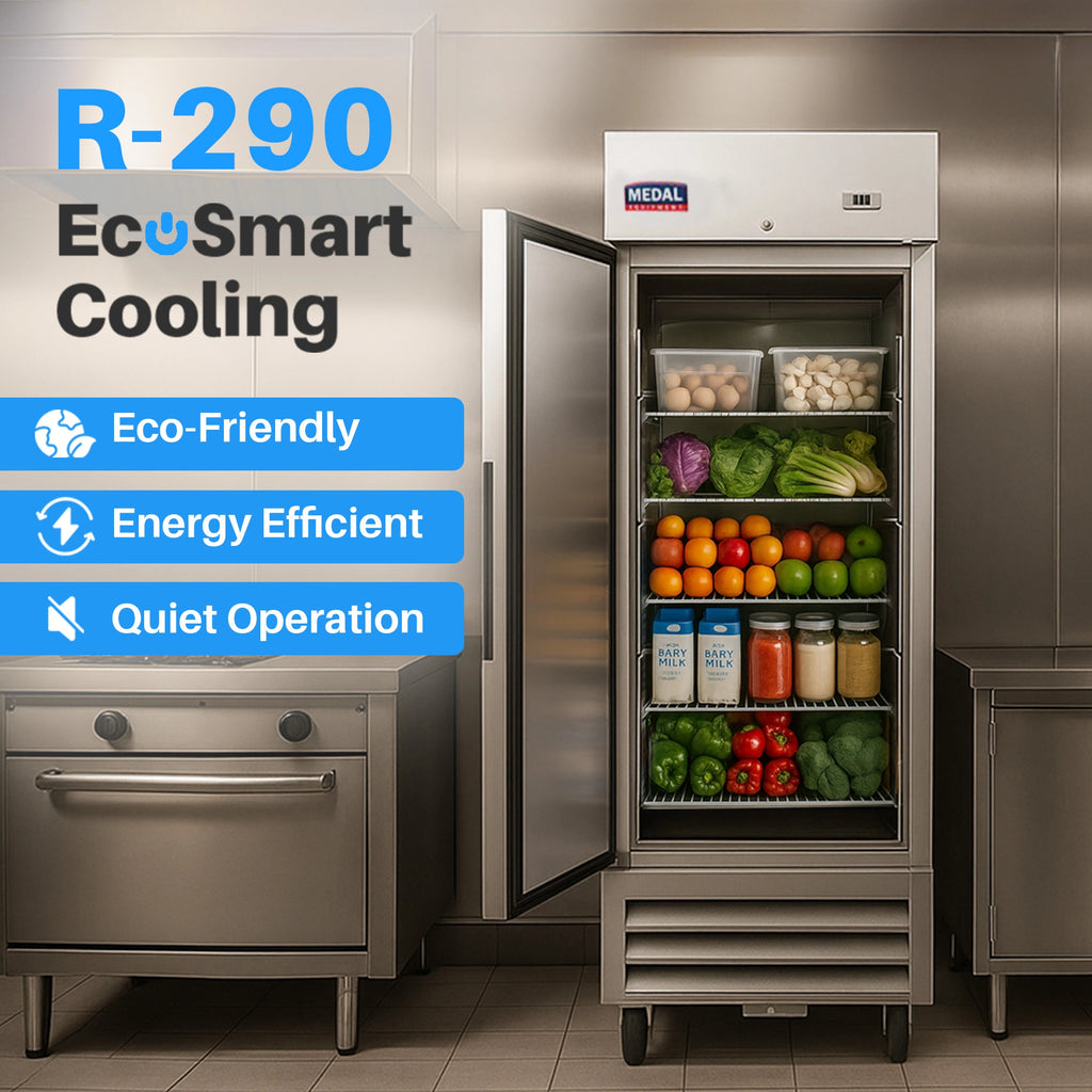 Medal Equipment 27" Reach-In Refrigerator, 1 Door, 23 cu.ft., Stainless Steel, 3 Year Warranty