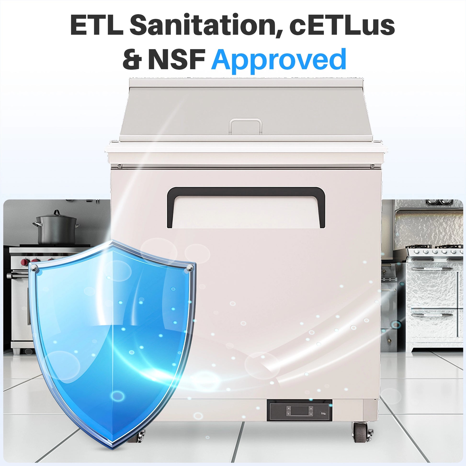 Medal Equipment 29" Mega Top Sandwich / Salad Prep Table, 1 Door, 12 Pans, Stainless Steel, 3 Year Warranty