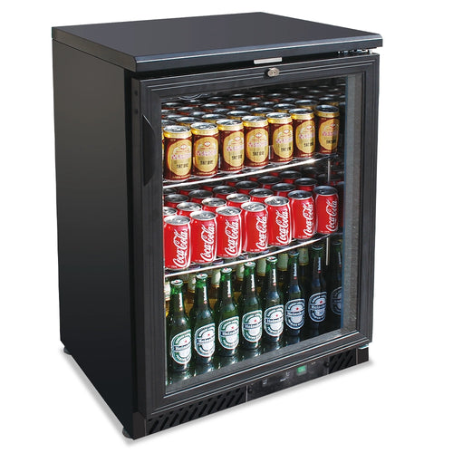 Medal bar cooler - 129l, 1 glass door, black, led lighting, eco-friendly, 5-year warranty