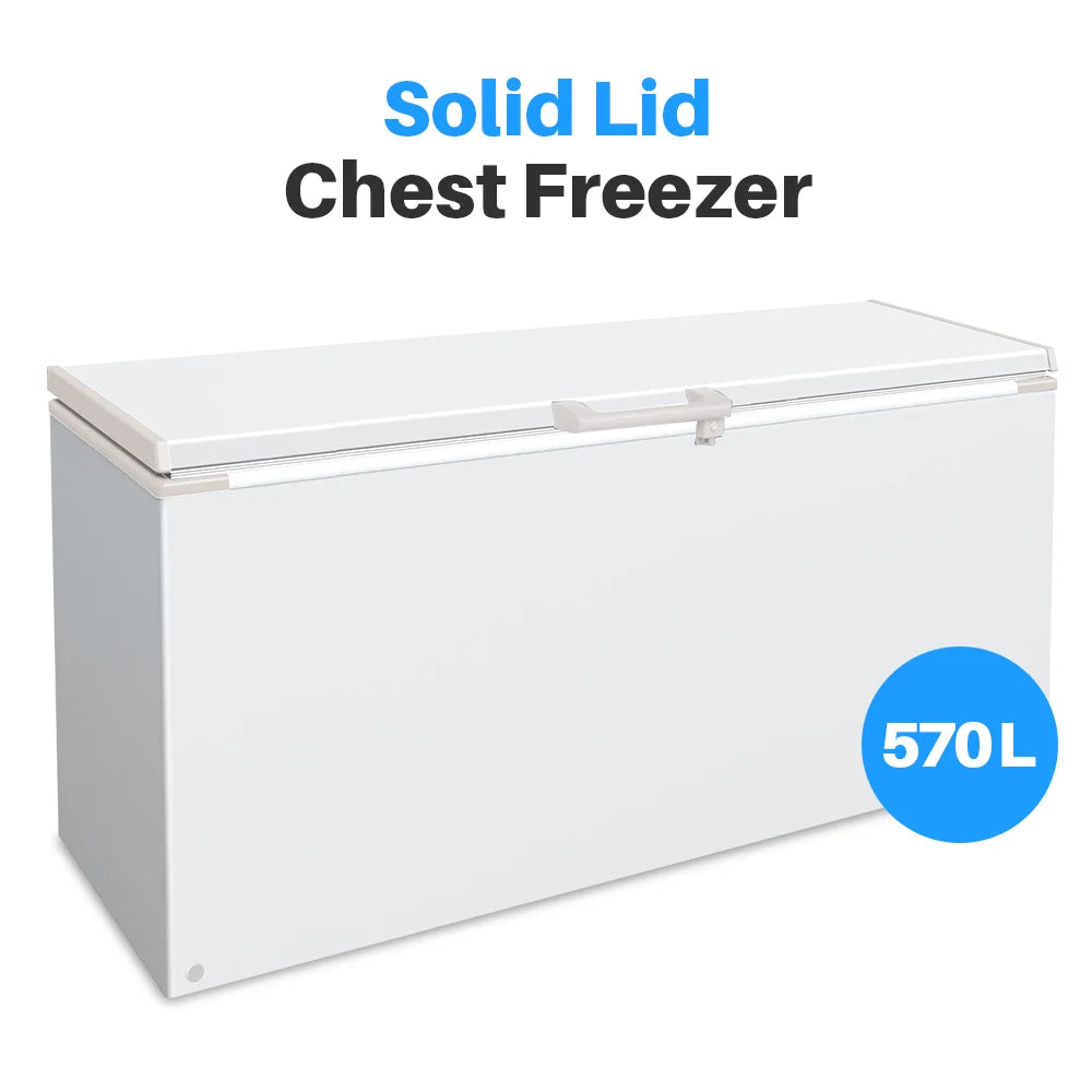 Medal chest freezer - 570l, solid lid, -20°c, 5-yr warranty
