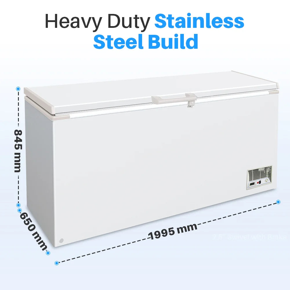 Medal chest freezer - 570l, solid lid, -20°c, 5-yr warranty