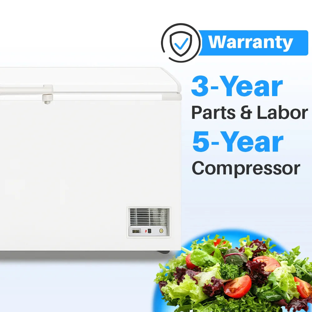 Medal chest freezer - 570l, solid lid, -20°c, 5-yr warranty