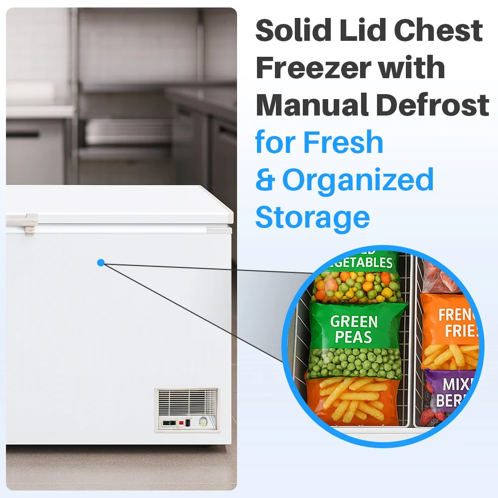 Medal chest freezer - 570l, solid lid, -20°c, 5-yr warranty