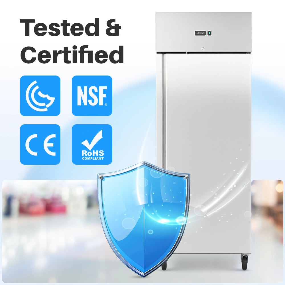 Medal upright chiller ss304 - 685l, single door, +2°c to +8°c, 5-yr warranty