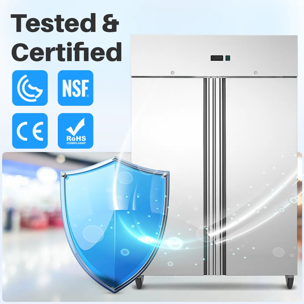 Medal upright chiller ss304 - 1173l, double door, +2°c to +8°c, 5-yr warranty