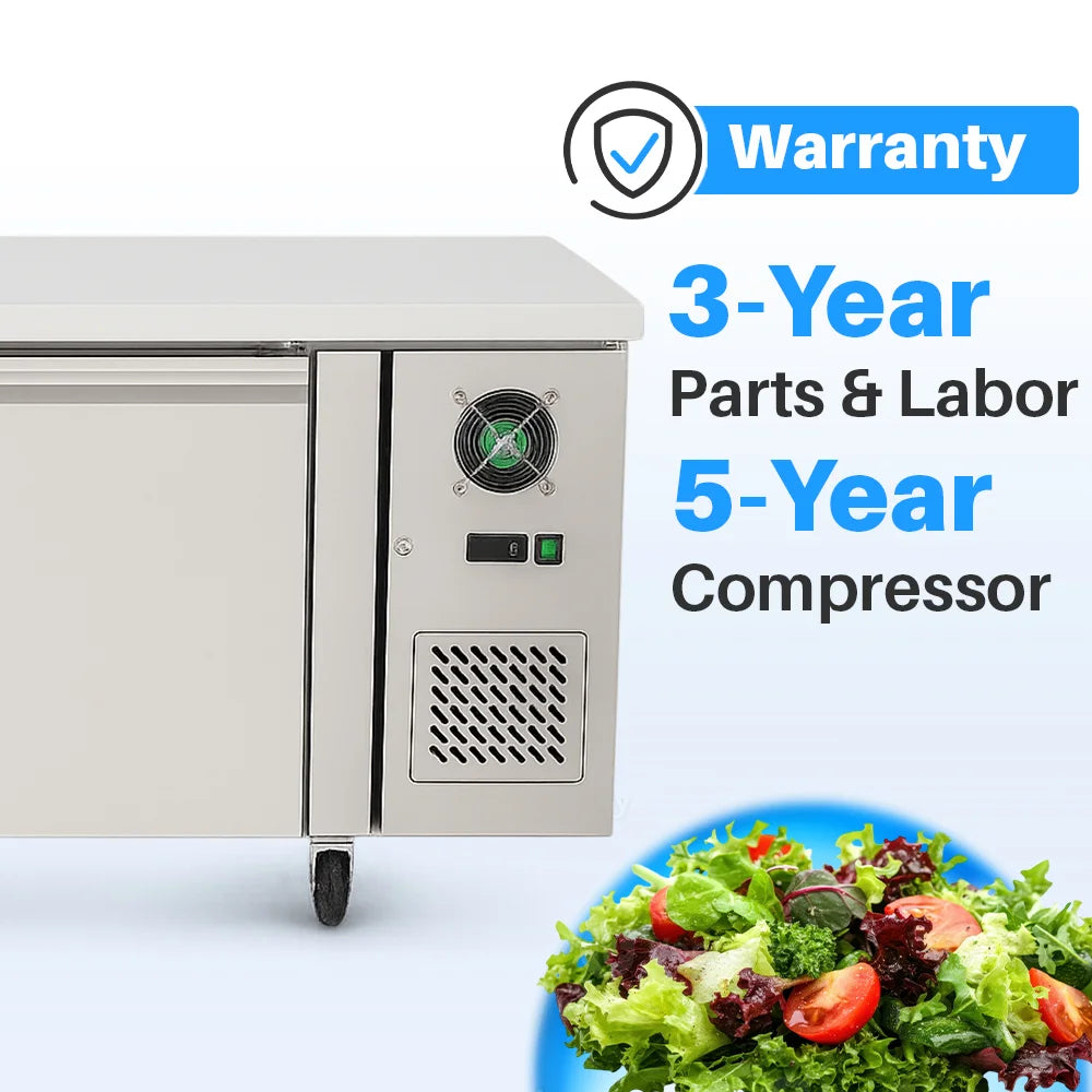 Medal under counter chiller ss304 - 260l, double door, +2°c to +8°c, 5-yr warranty
