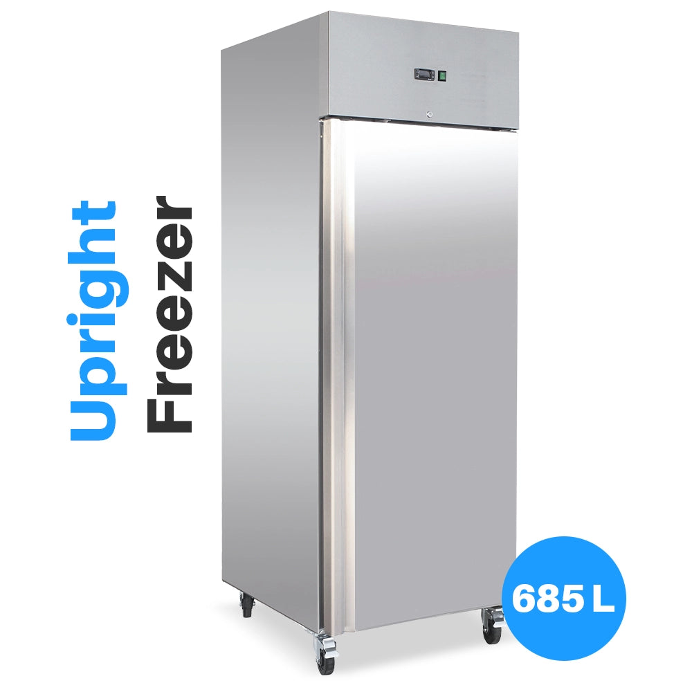 Medal upright freezer ss304 - 685l, single door, -18°c, 5-yr warranty