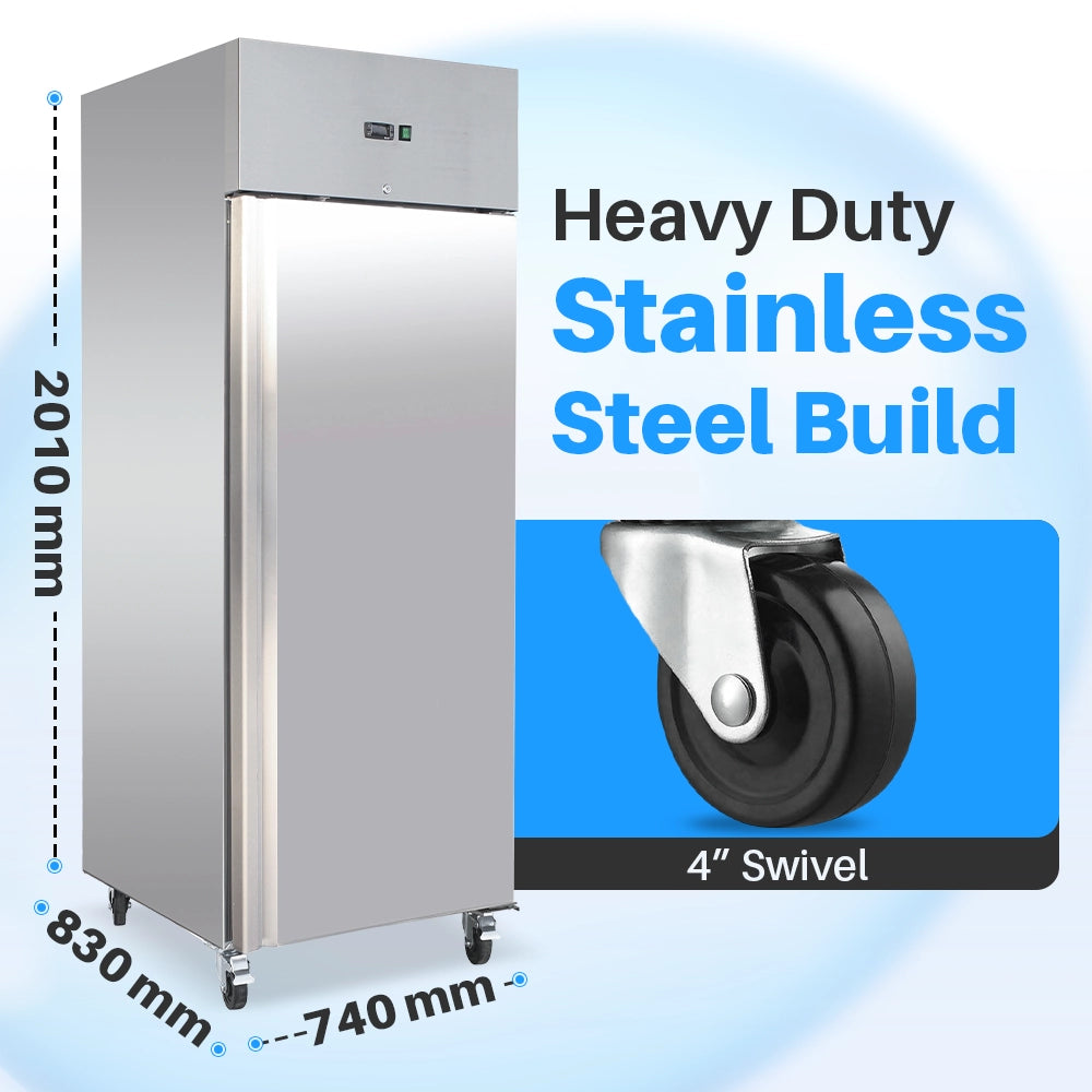 Medal upright freezer ss304 - 685l, single door, -18°c, 5-yr warranty