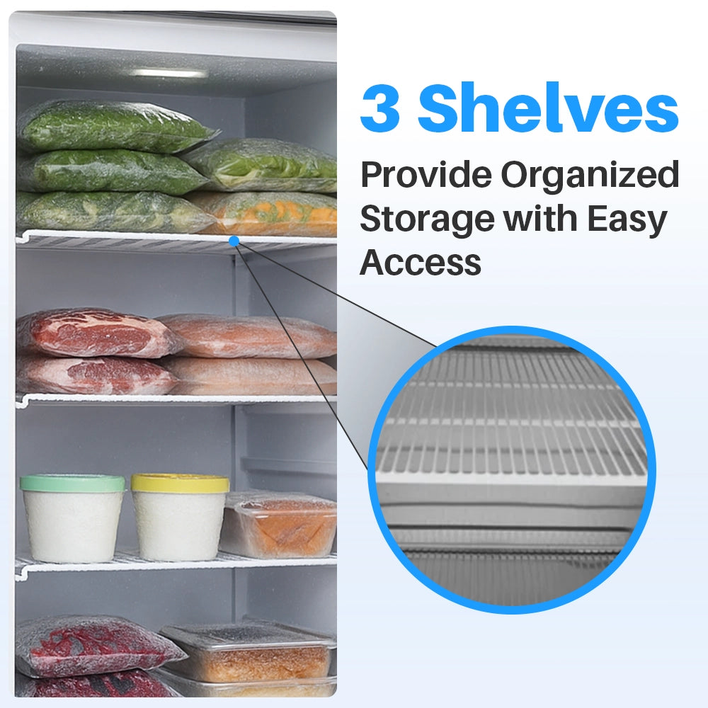 Medal upright freezer ss304 - 685l, single door, -18°c, 5-yr warranty