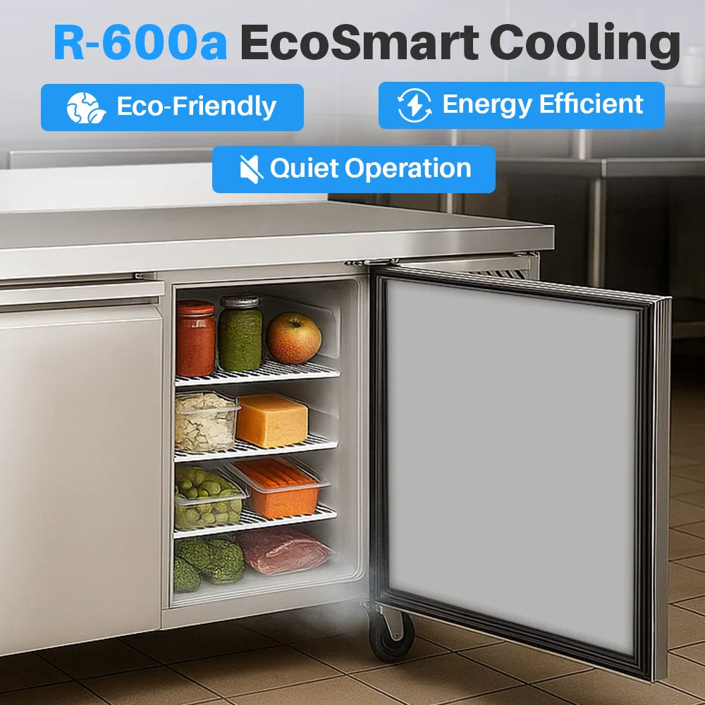 Medal worktop chiller ss304 - 465l, 3-door with backsplash, +2°c to +8°c, 5-yr warranty